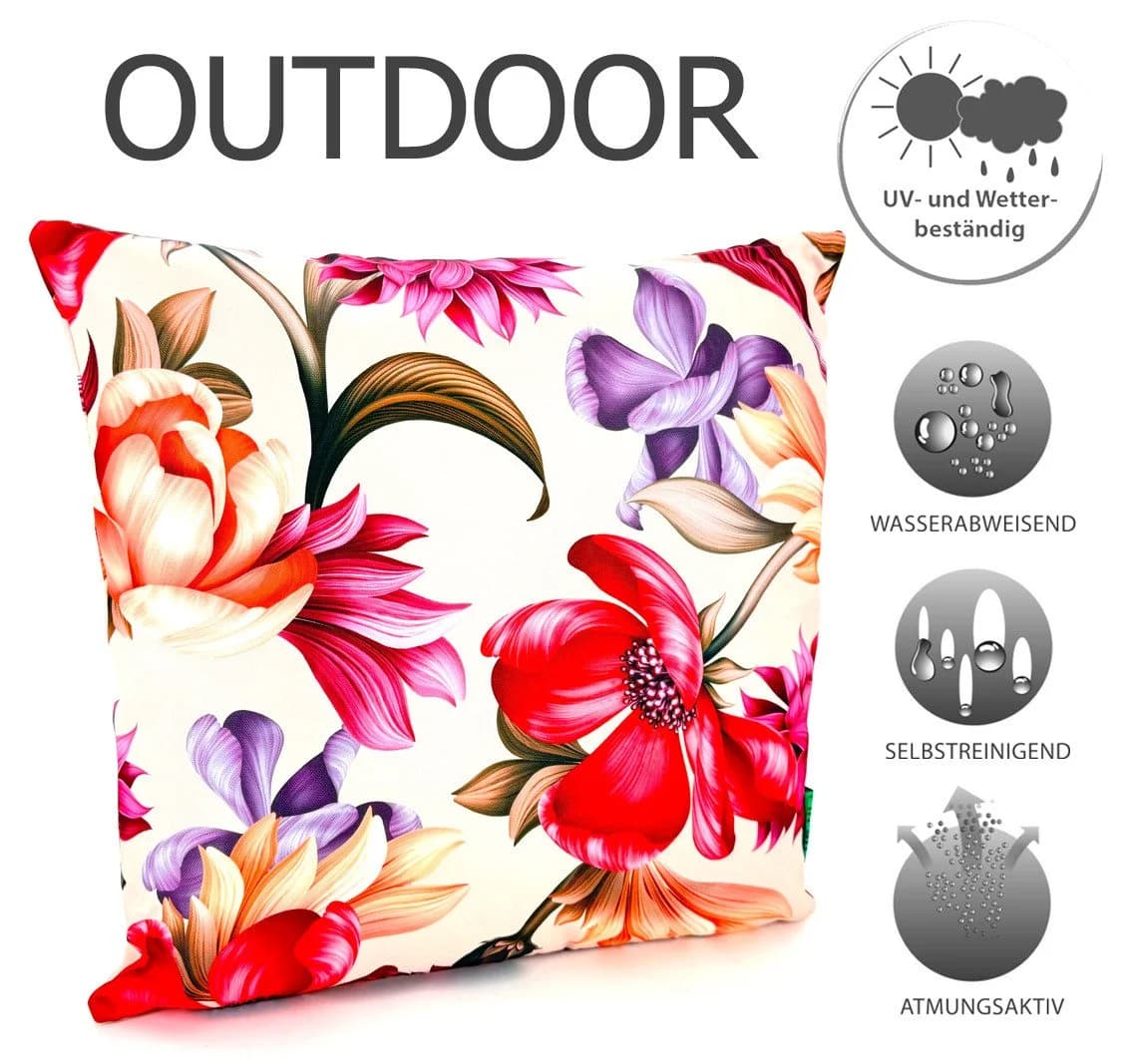 heimtexland Dekokissen Outdoor Garten 45x45 cm Bunt Wasserabweisend
