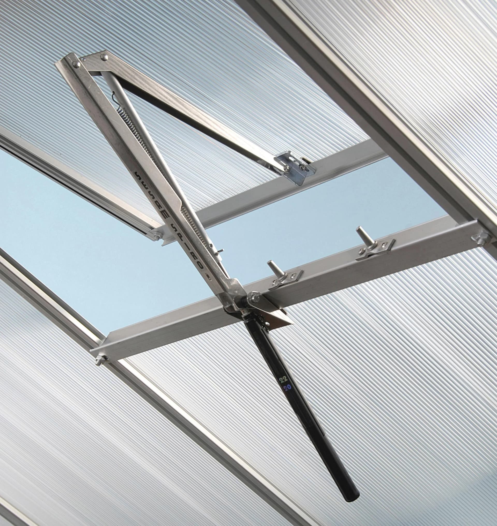 Vitavia Gewächshaus-Fensteröffner Sesam Spiro Silber Aluminium Dachfensteröffner