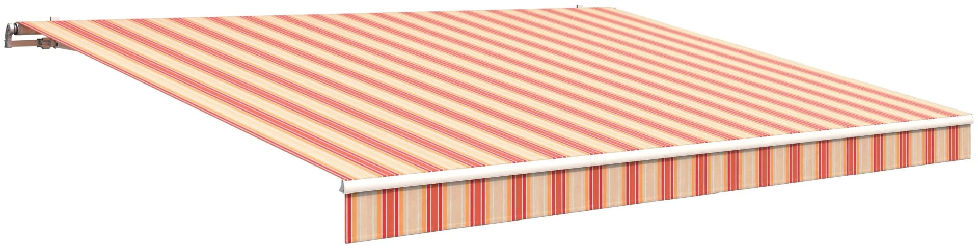 Gelenkarmmarkise WISMAR Gr. 10 Beige-Rot 350cm Polyacryl
