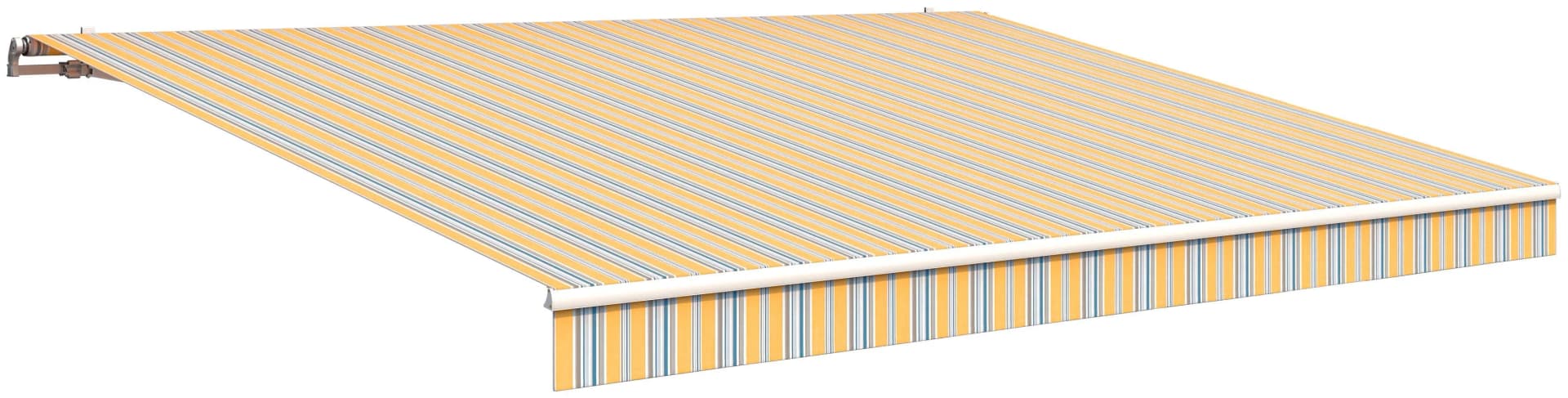 Gelenkarmmarkise WISMAR Gr. 10 Bunt Grau/Blau/Gelb 550 cm Polyacryl
