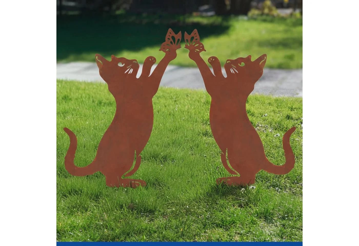 MAXIMEX Gartenstecker Katze & Schmetterling Terracotta Metall