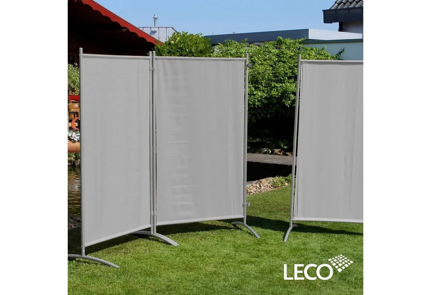 Leco Stellwand Hellgrau Polyester Stahl Kunststoff