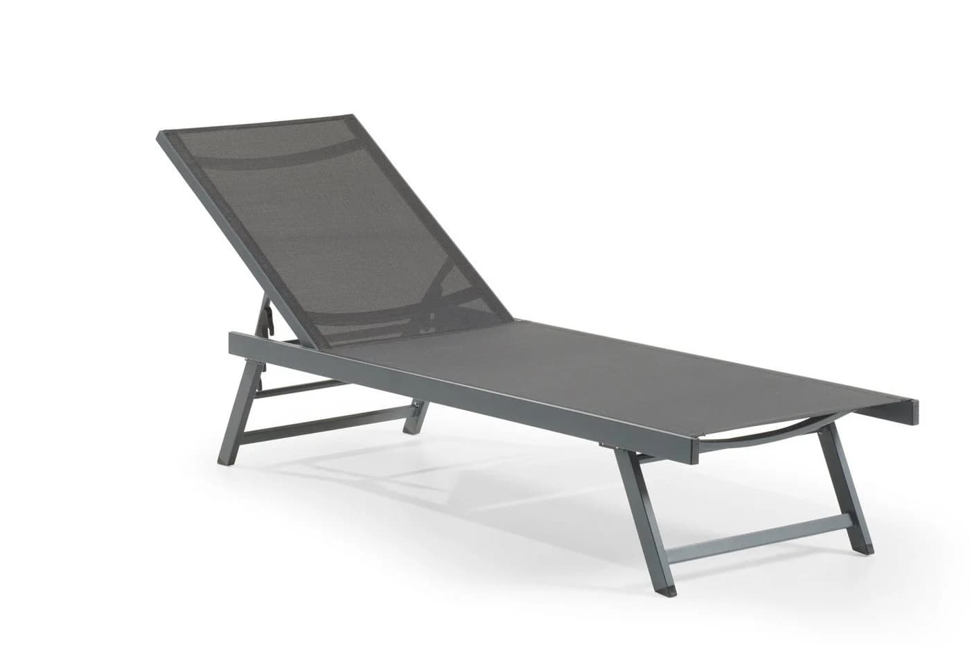 Leco Gartenliege ELINA 5-fach verstellbar Anthrazit Aluminium