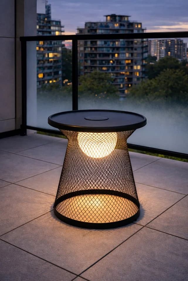 Leco Solarleuchte LUNA Beistelltisch LED warmweiß anthrazit
