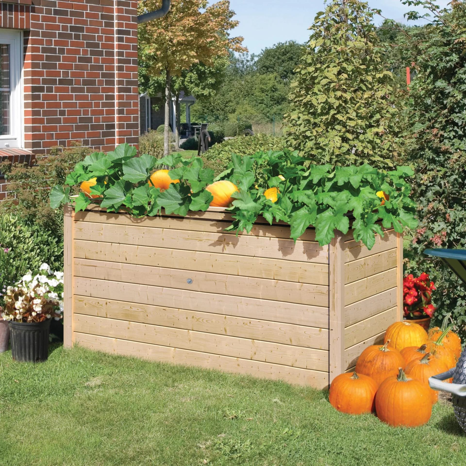 KARIBU Hochbeet 2 Beige Natur Holzwerkstoff