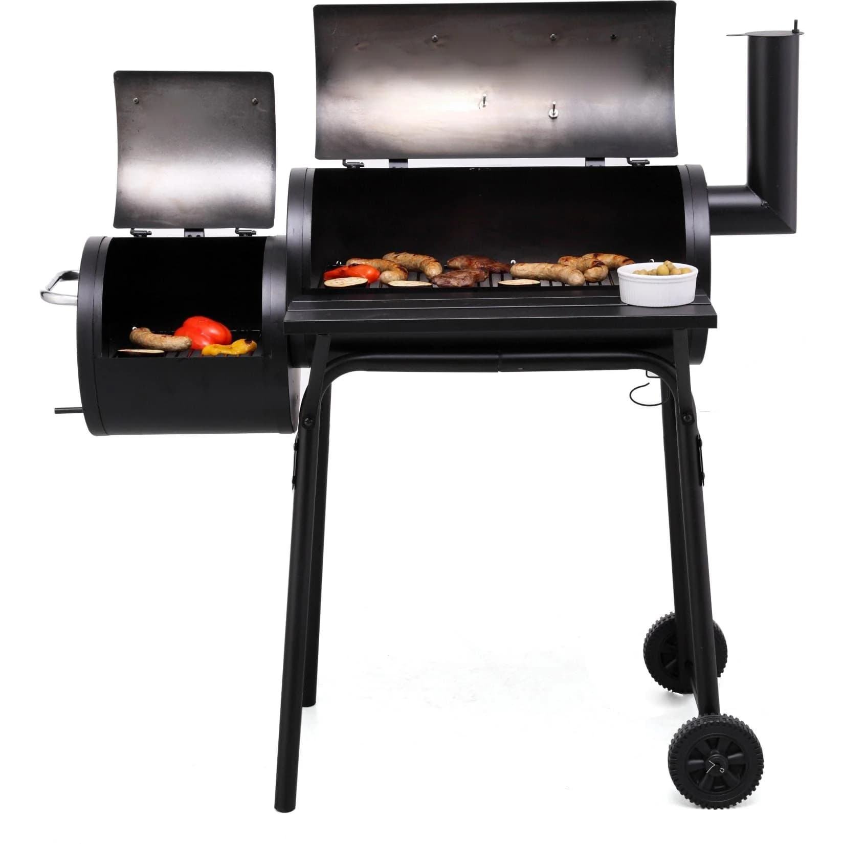 Tepro Smoker Wichita Holzkohlegrill Schwarz mit Thermometer