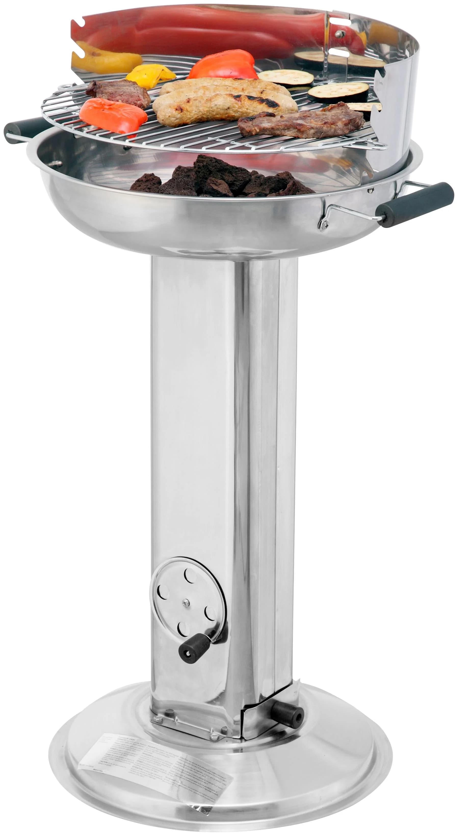 TEPRO Edelstahl-Säulengrill Anthrazit Holzkohlegrill