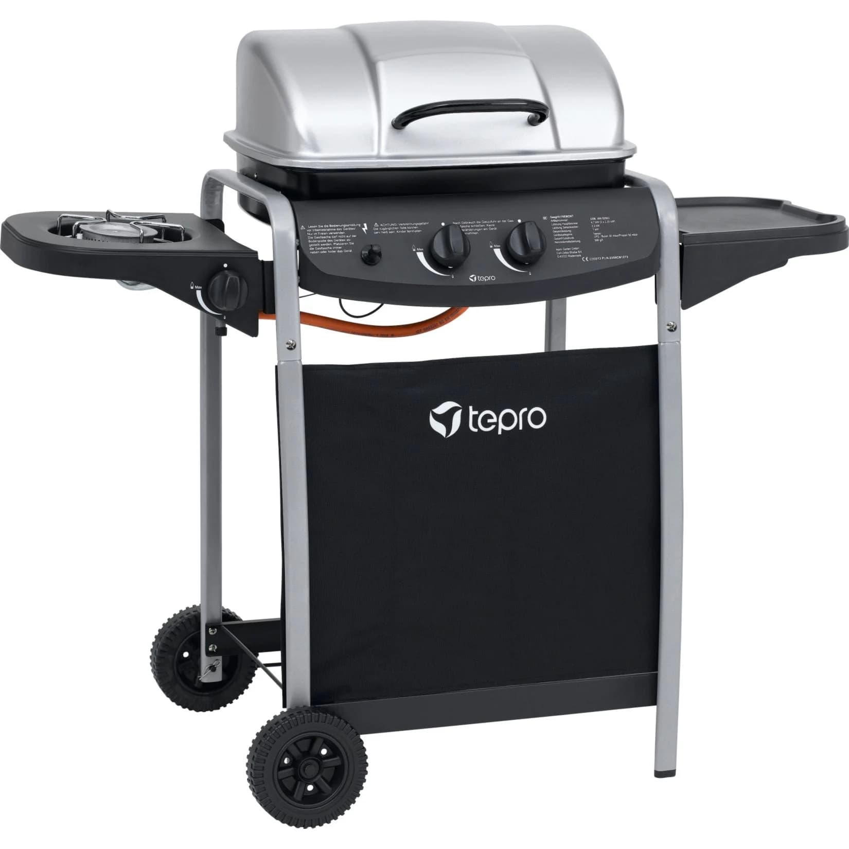 Tepro Gasgrill Fremont Schwarz/Silber mit Seitenbrenner