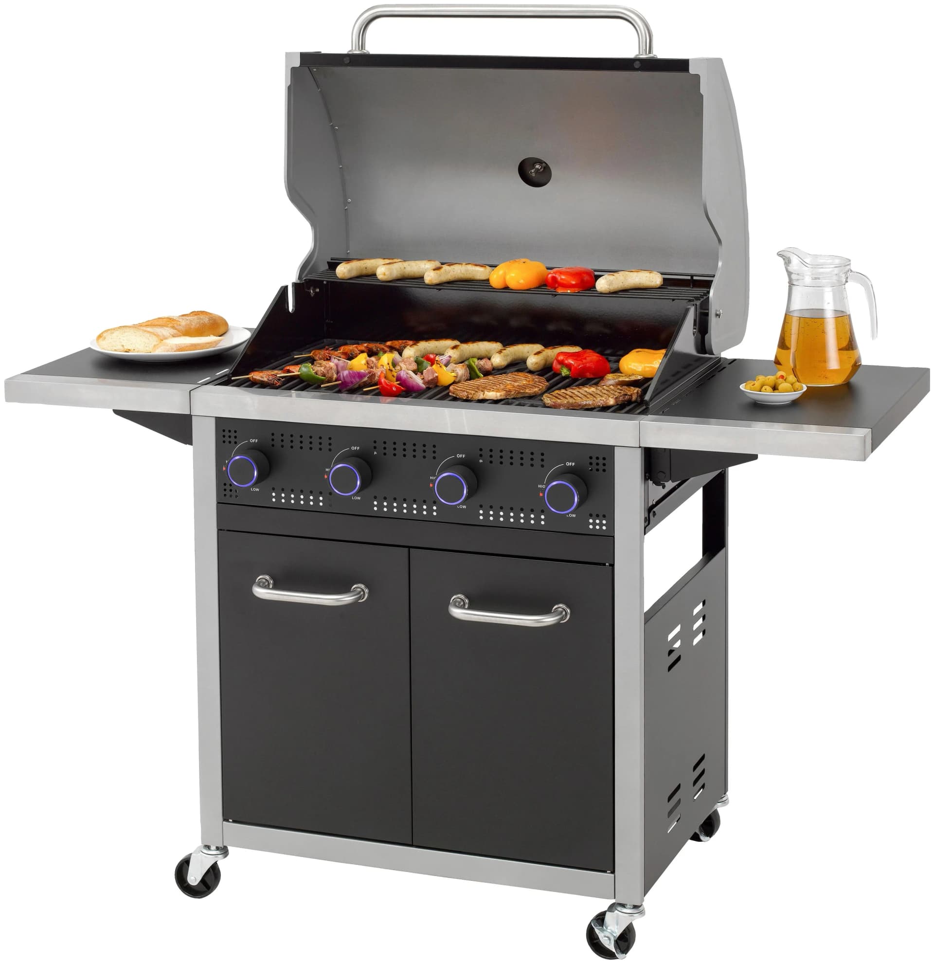 Moderner Gasgrill aus Edelstahl