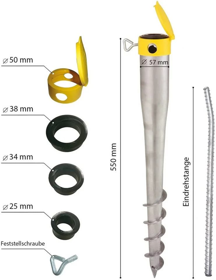 Krinner Schirmhalter Kompakt Allround Set Metall Sonnenschirmständer