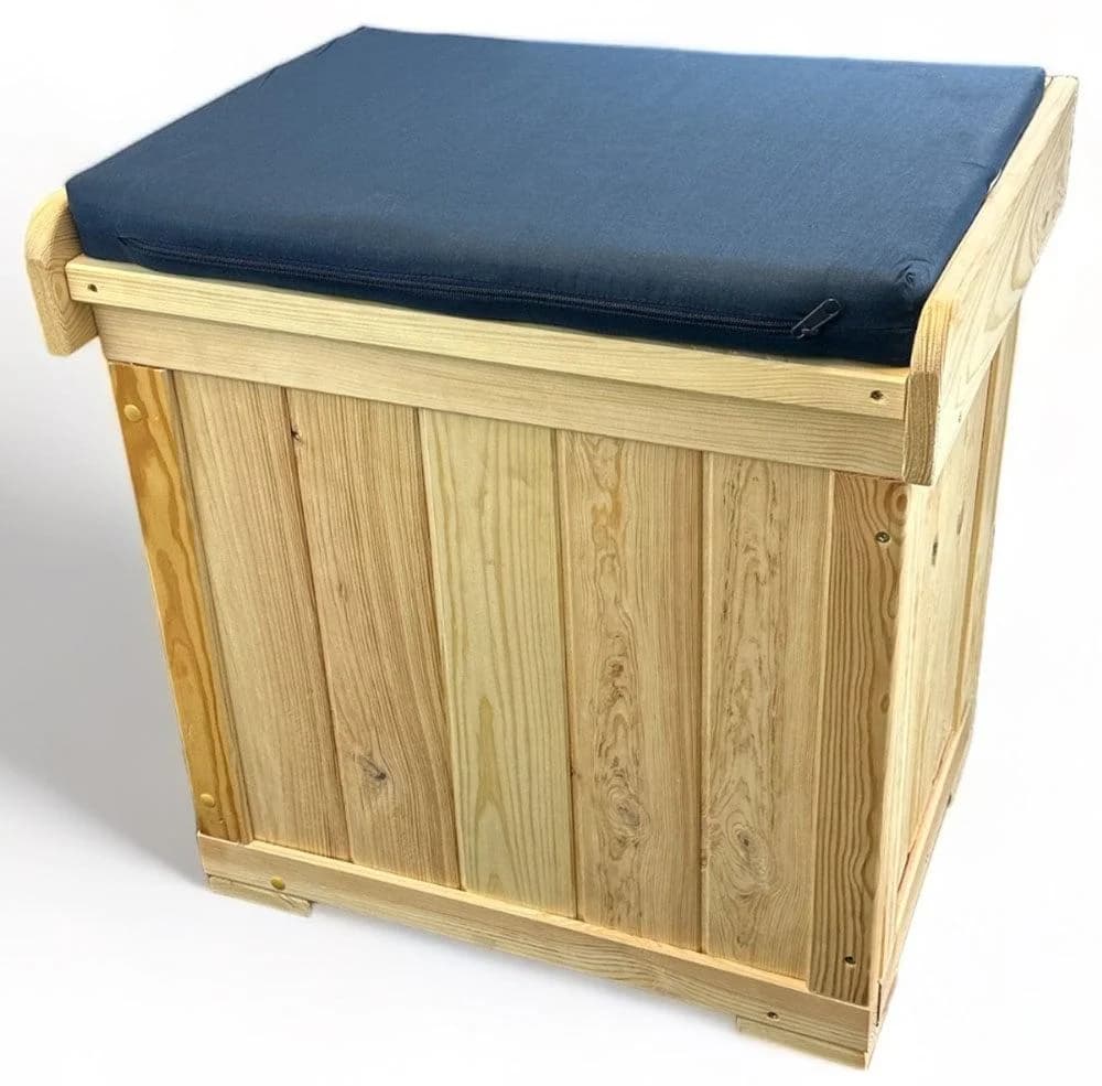 Promadino Kissenbox "Patrick" mit blauer Auflage - Gartenbox mit Stauraum