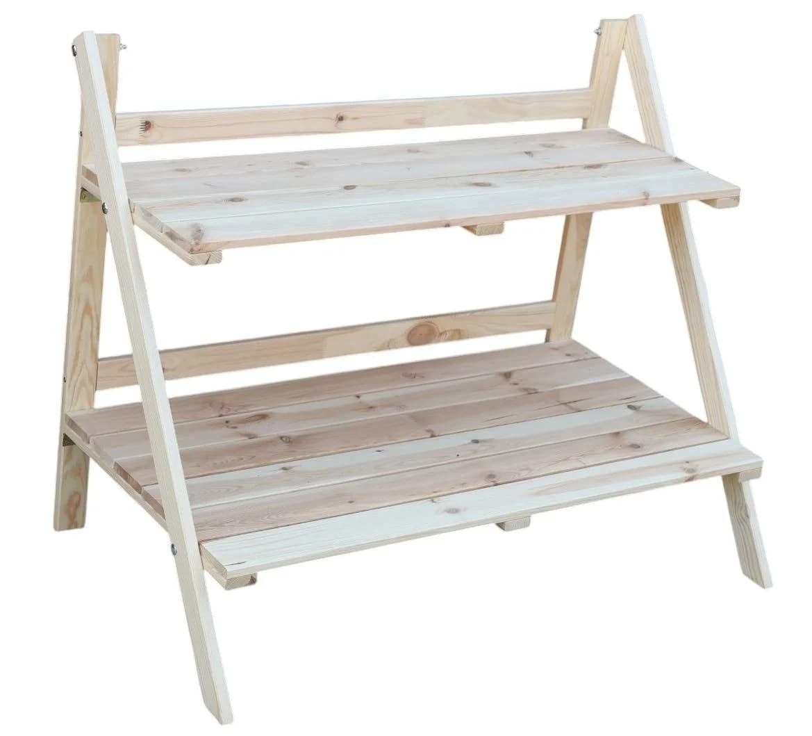 Promadino Klappbare Blumentreppe Kiefernholz