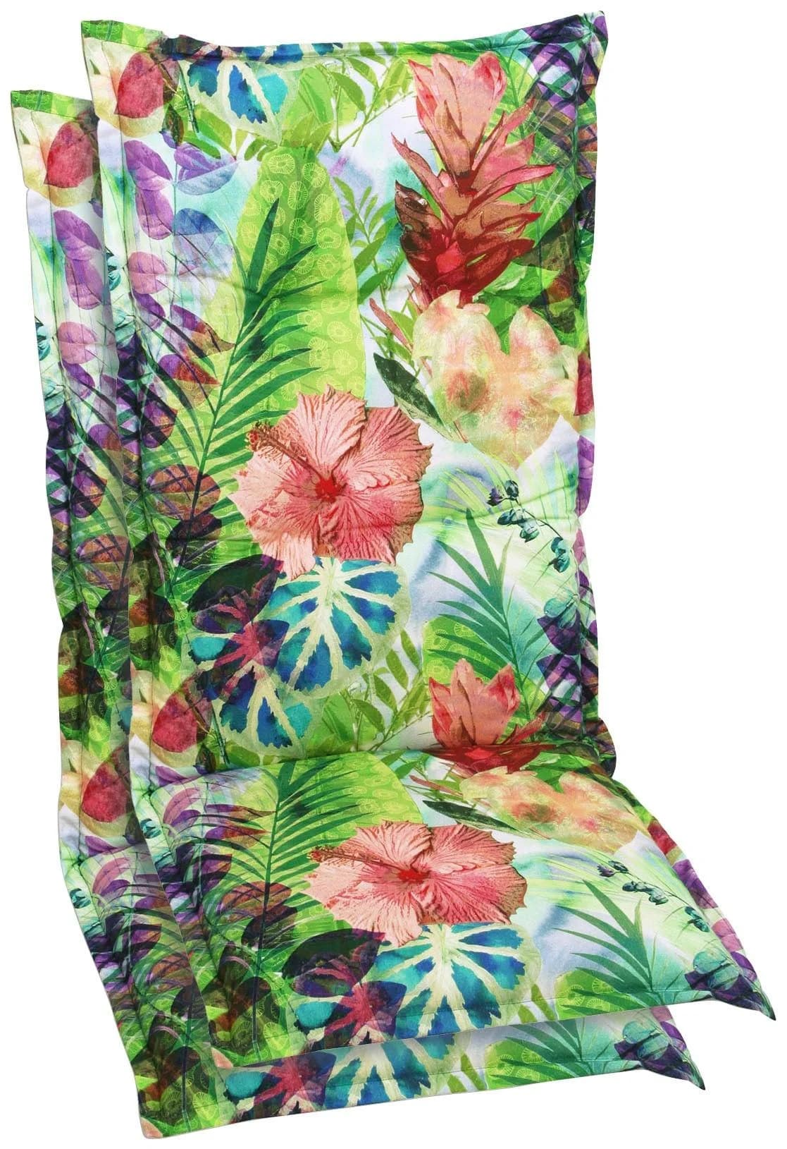 GO-DE Sesselauflage Grün/Rose 2-tlg. Polyester-Baumwolle