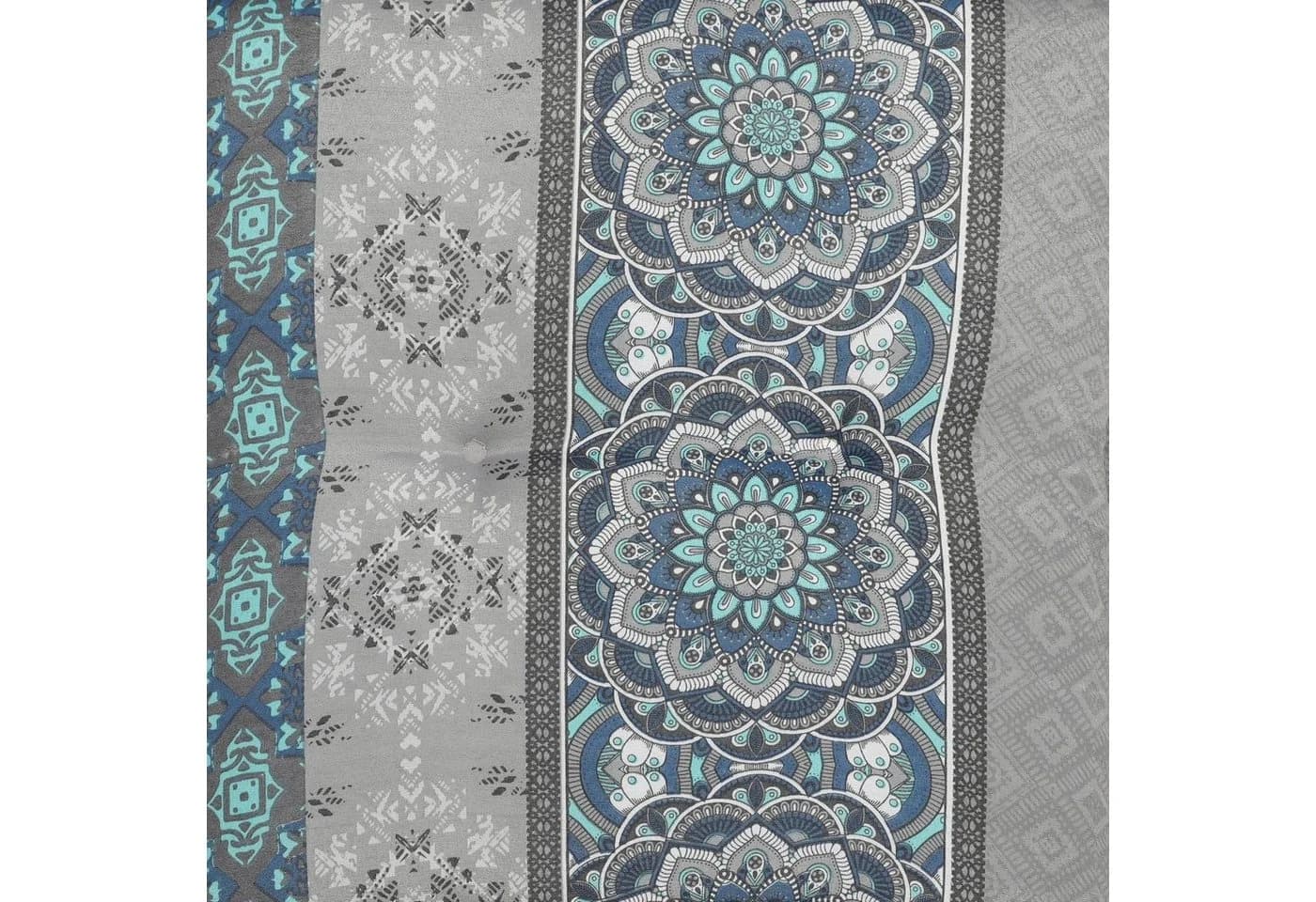 GO-DE Bankauflage Blau Grau 115cm Breite