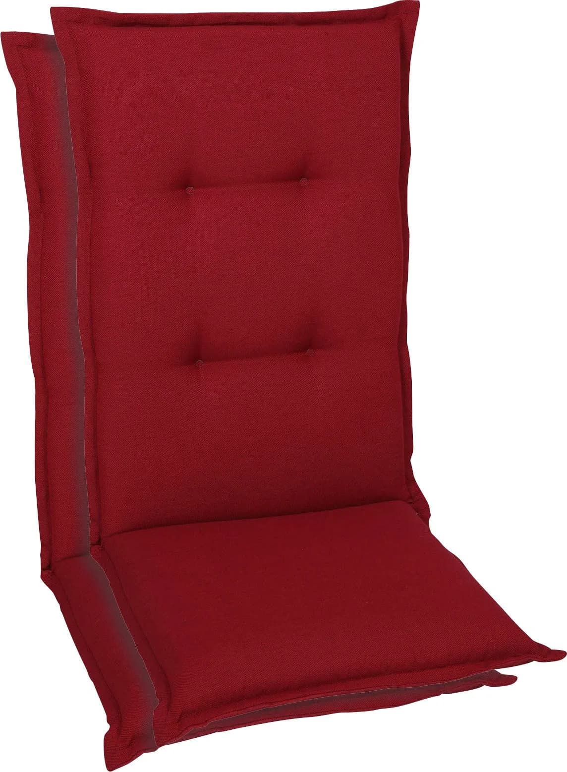 GO-DE Hochlehnerauflage Kirschrot Polyester 2-tlg.
