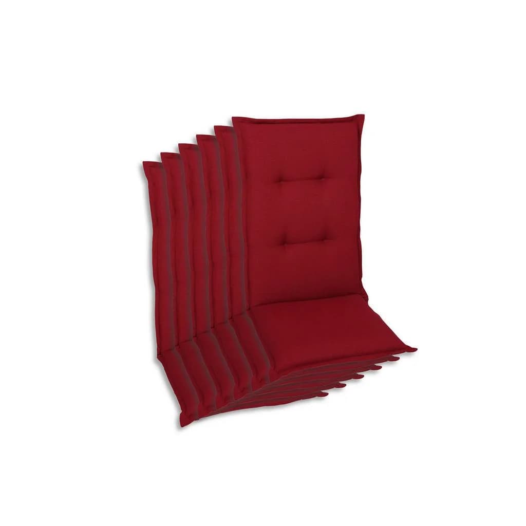 Sesselauflagenset 6-teilig Kirschrot - Outdoor Kissen Gartenstuhlauflagen