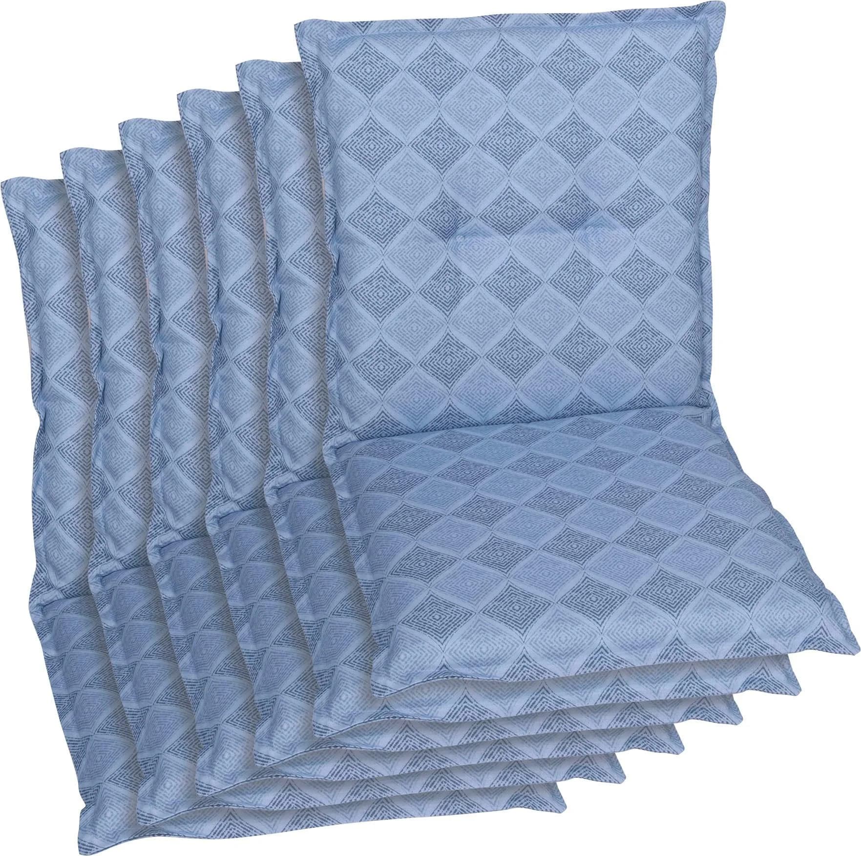 GO-DE Sitzauflage Blau 6-tlg. UV-beständig Baumwolle Polyester