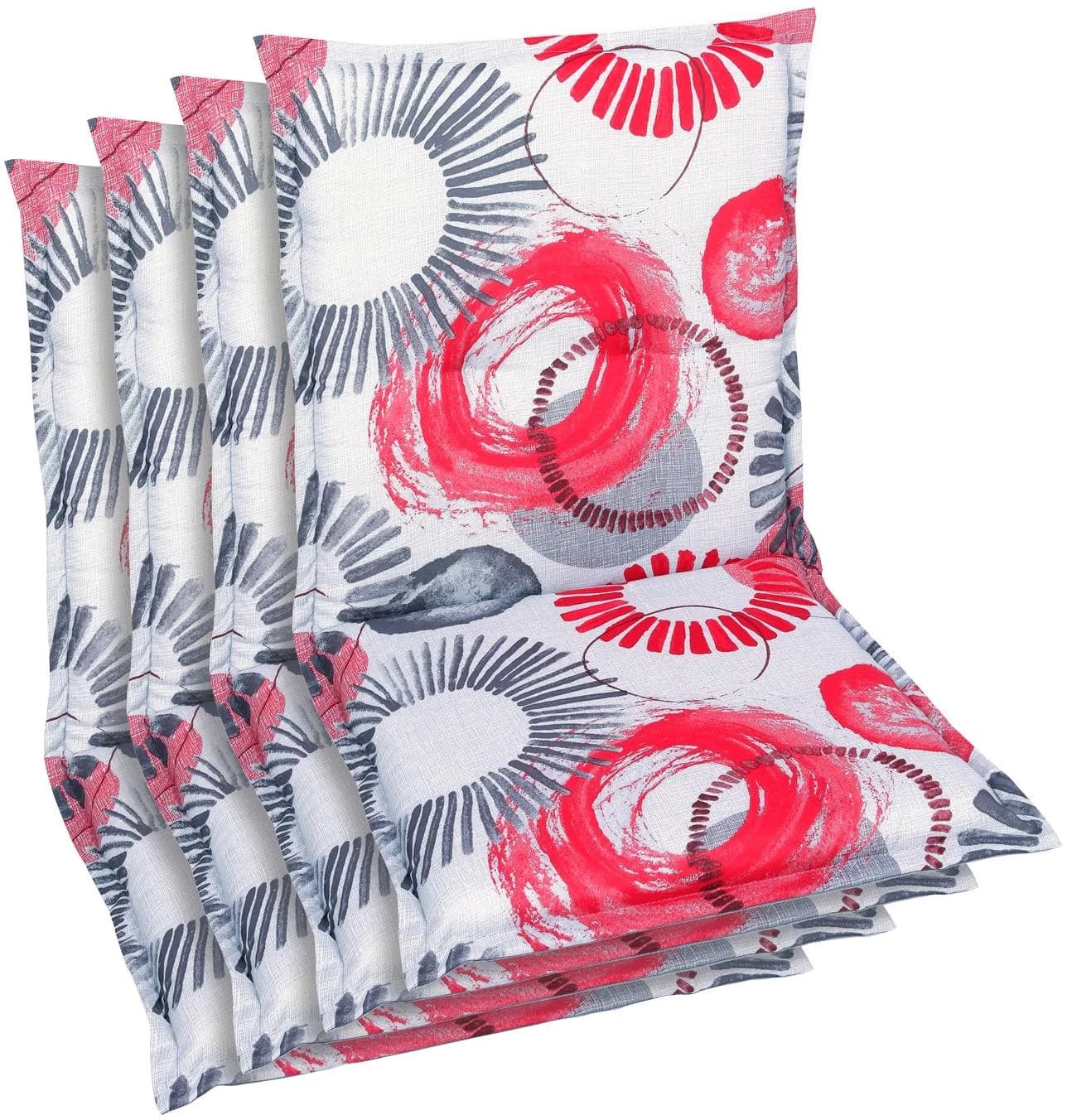 GO-DE Sitzauflage Set 4-tlg. Rot Polyester Baumwolle