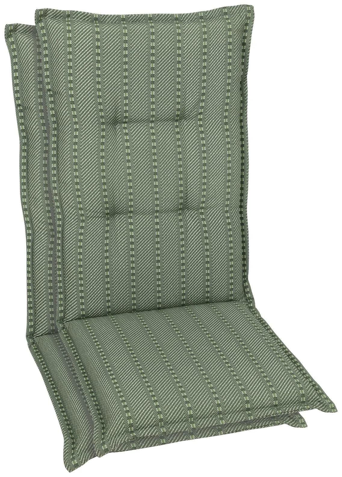 GO-DE Hochlehnerauflage Grün 2-tlg. Gartenstuhl-Polster mit Schaumstofffüllung