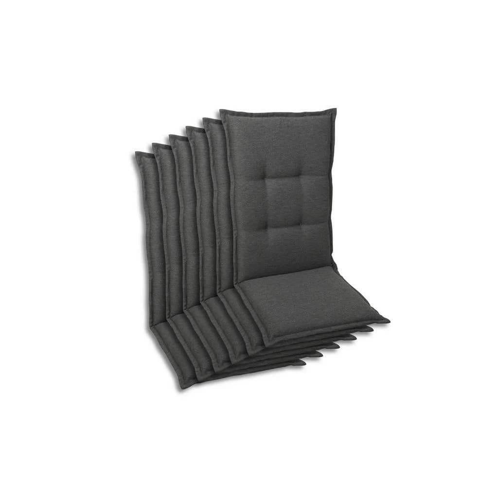 Sesselauflagenset Anthrazit Textil 6-teilig Outdoor-Kissen