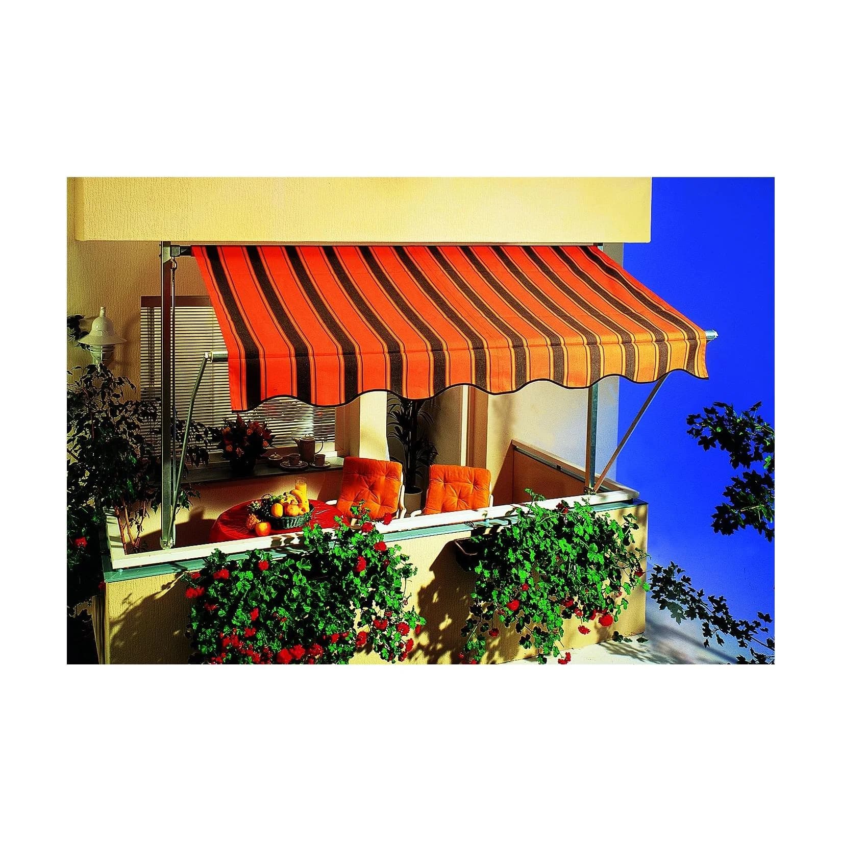 Spettmann Fallarmmarkise LINE Silber Orange/Braun