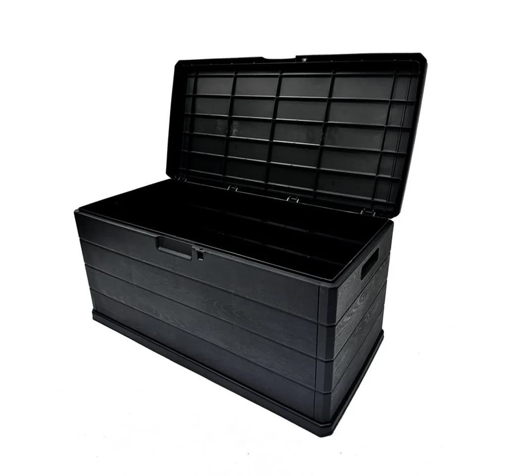 Kreher Kissenbox XXL 340L Anthrazit Holz Optik Gartenbox