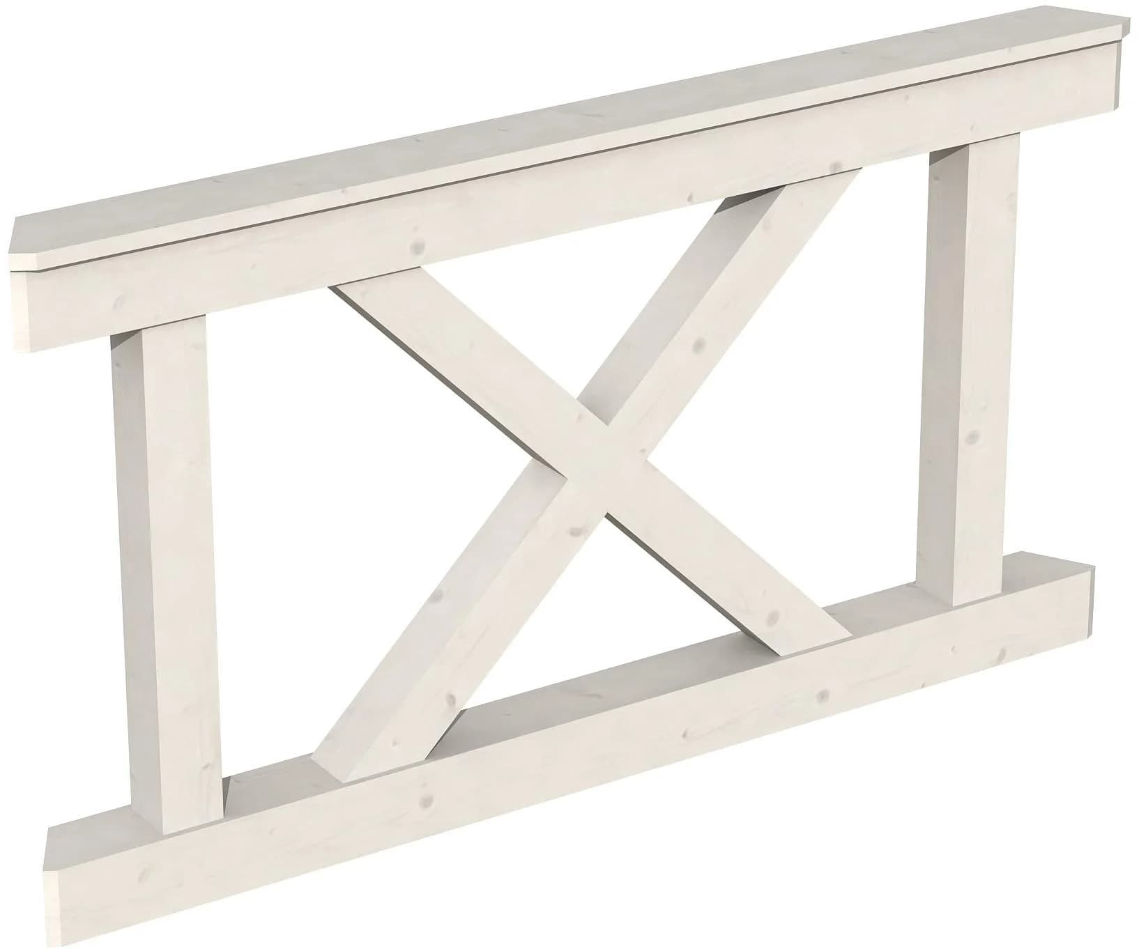SKANHOLZ Brüstungsgeländer Andreaskreuz Weiß 150x84 cm Massivholz