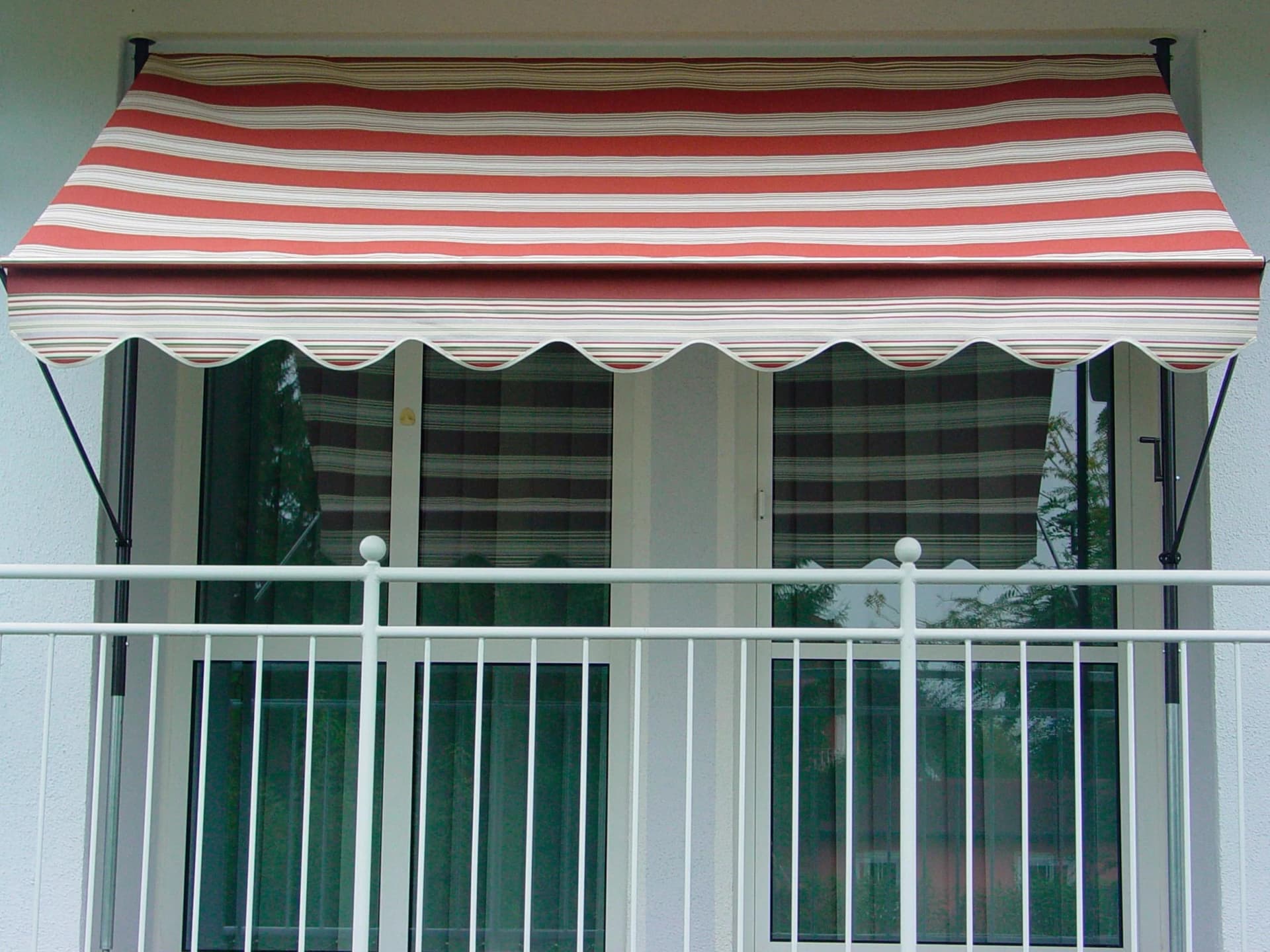 Angerer Klemmmarkise Rot/Beige 250x150 cm Polyacryl Kurbel