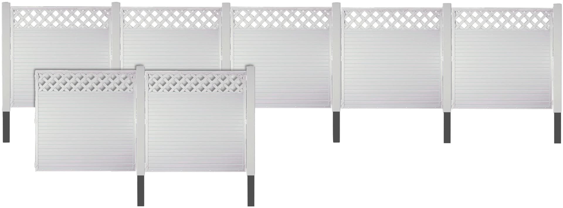 TETZNER & JENTZSCH Sichtschutzelement "LANGLEY 5" Weiß PVC-Kunststoffzaun