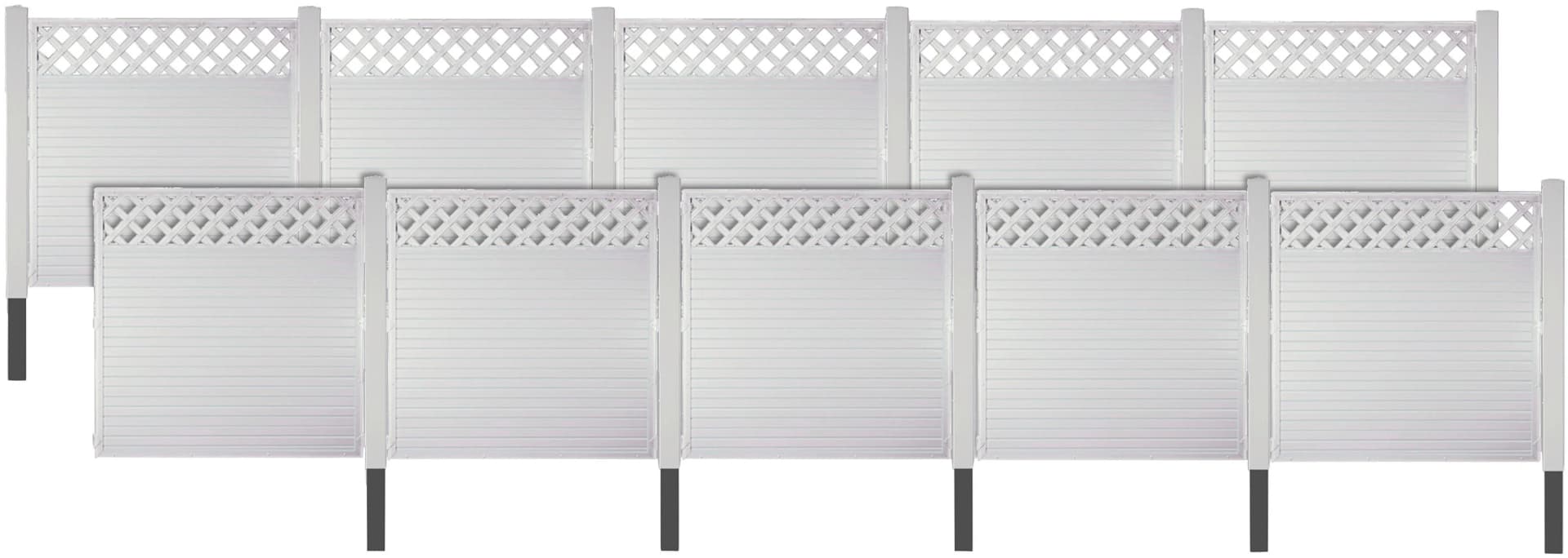 TETZNER & JENTZSCH Sichtschutzelement LANGLEY 8 Weiß PVC-Aluminium 180 cm
