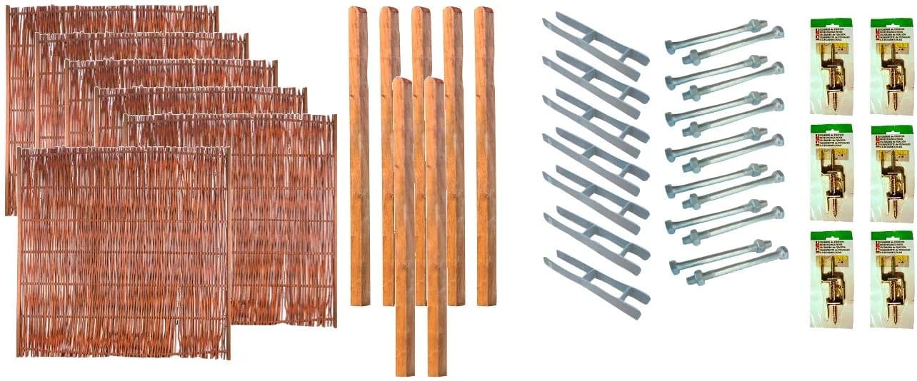 Weidenzaun TETZNER & JENTZCH Fontana 4 Braun Stahl Weidengeflecht