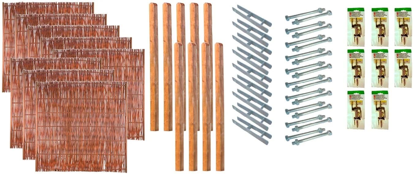 Weidenzaun TETZNER & JENTZCH Fontana 6 Braun Stahl Weidengeflecht