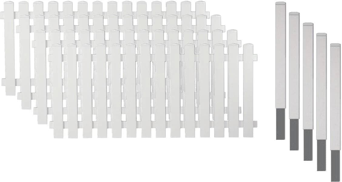 TETZNER & JENTZSCH Lexington 2 Gartenzaun Weiß PVC mit Alu-Pfosten