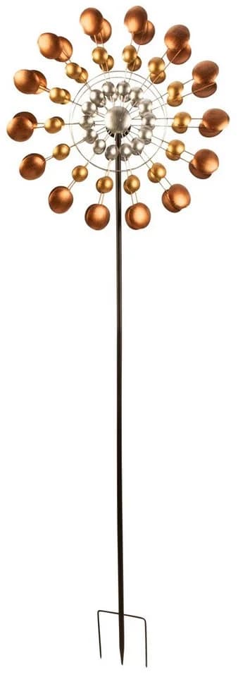 XiRRiX Deko-Windrad Garten Metall Gold/Silber