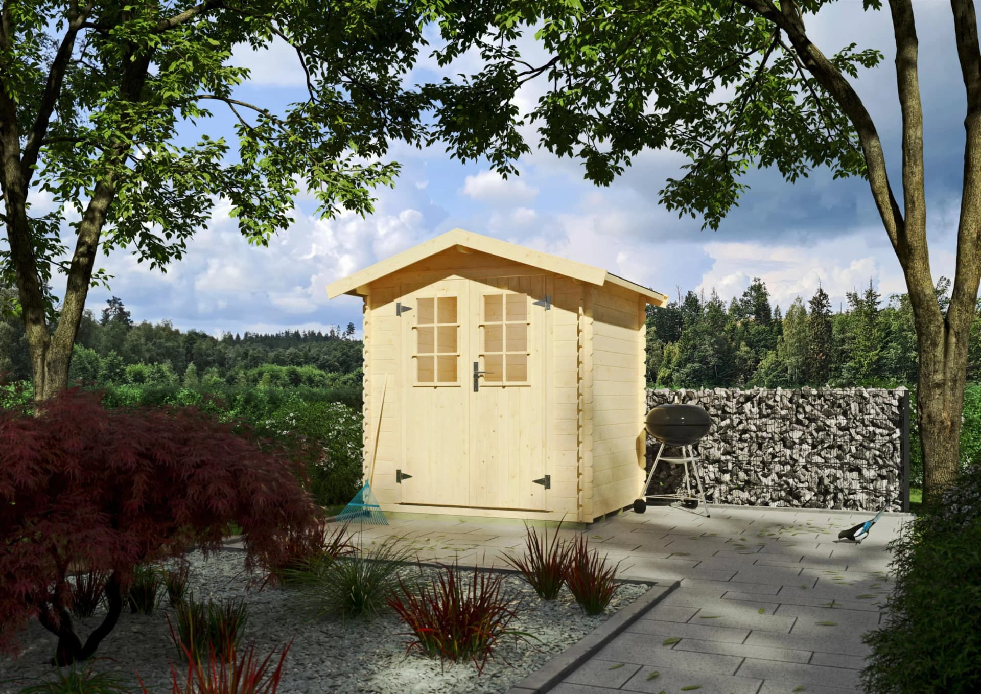 Gartenhaus KIEHN-HOLZ Eisberg 1 Blockbohlensystem Fichte