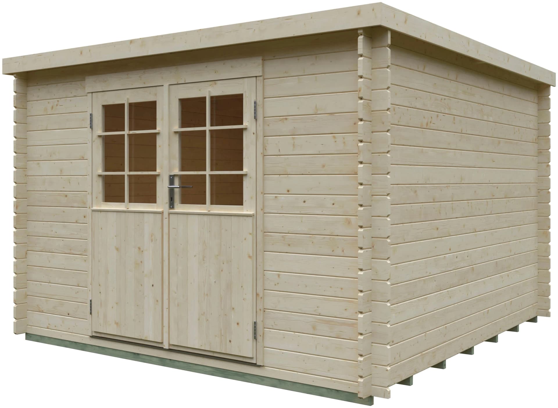 Kiehn-Holz Gartenhaus Hummelsee 4 Blockbohlensystem Doppelflügeltür