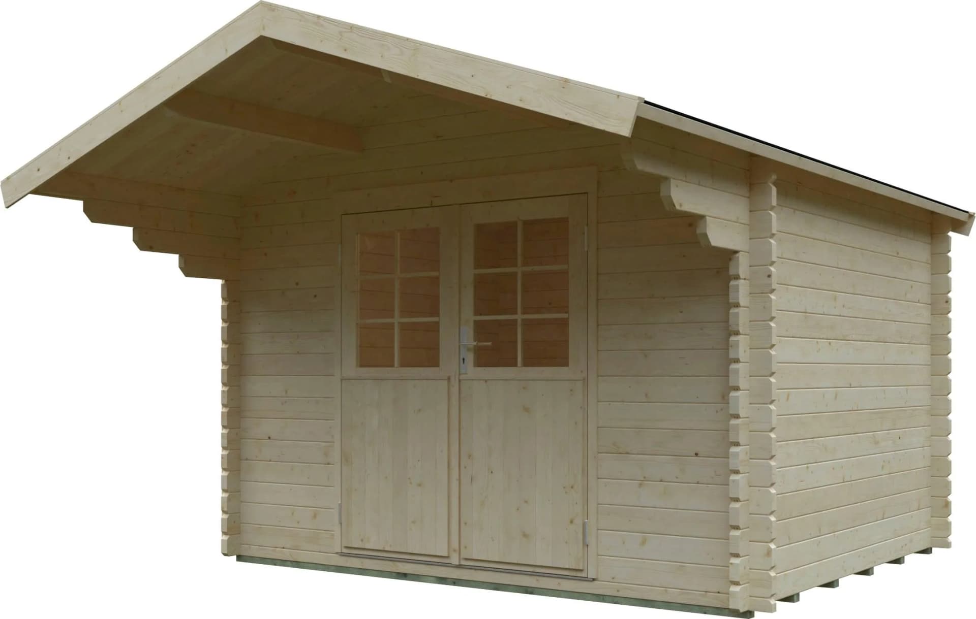 Gartenhaus aus Holzwerkstoff und Fichte mit Satteldach