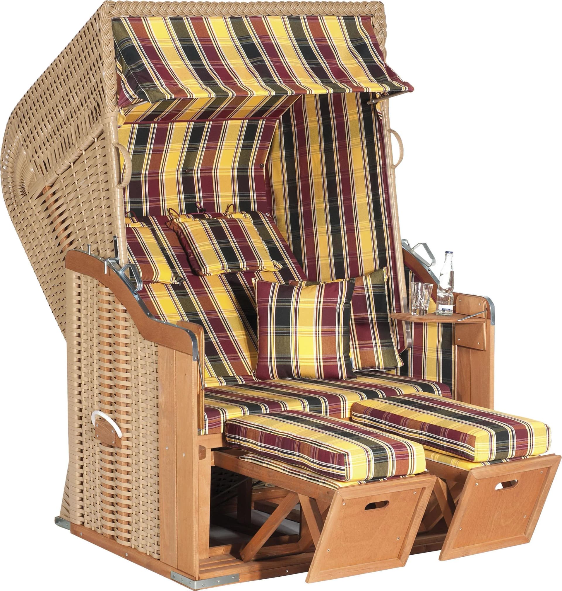 Strandkorb SUNNYSMART Rustikal 250 Plus 2-Sitzer Beige/Gelb