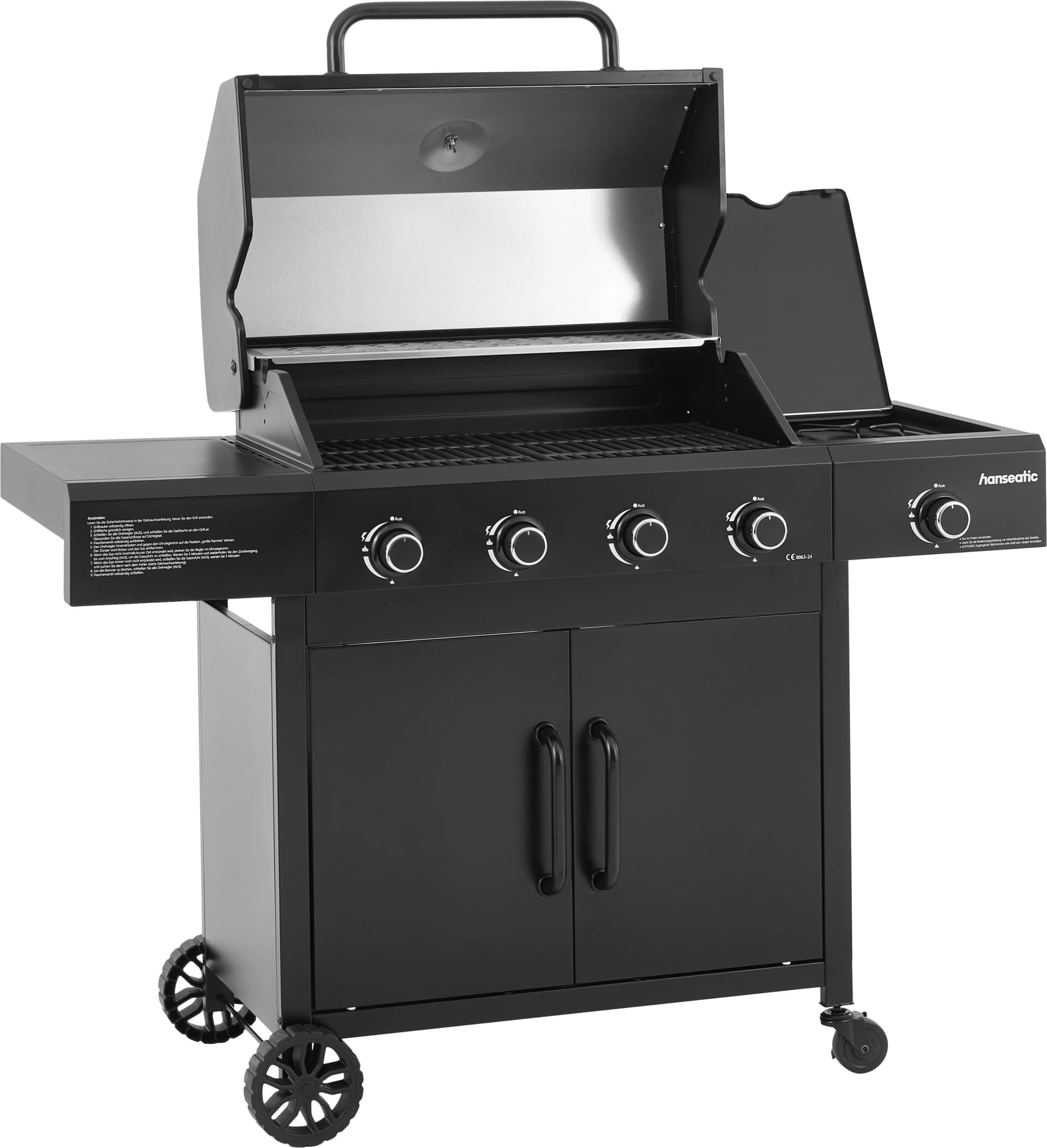 Gasgrill 4 Brenner Rockford Black Hanseatic