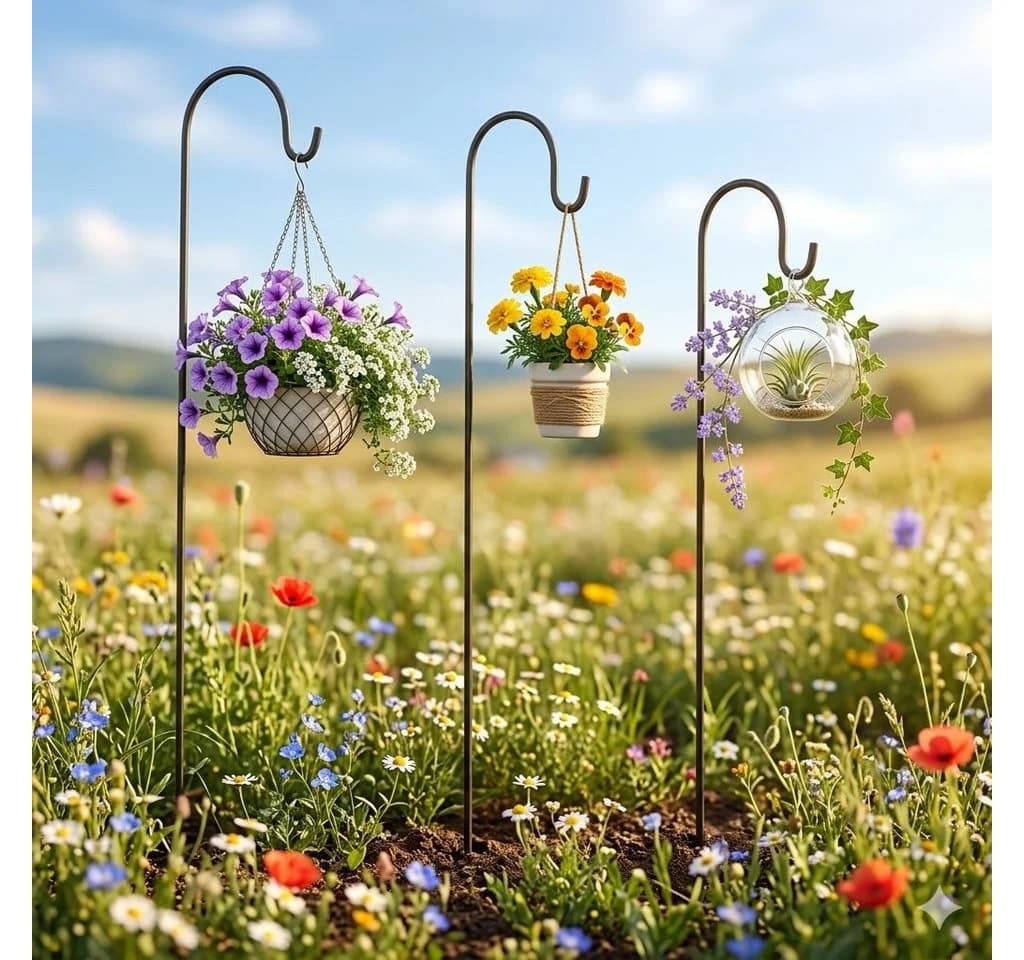 Denk Gartenstecker 3er Set Laternenstab Schwarz