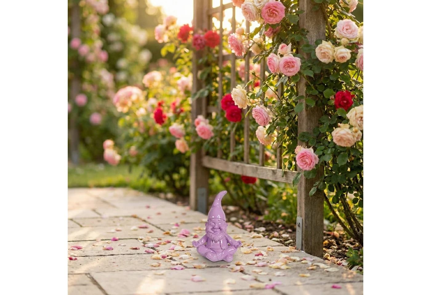 colourliving Yoga-Gartenzwerg ZenPoser Rosa Hochglanz