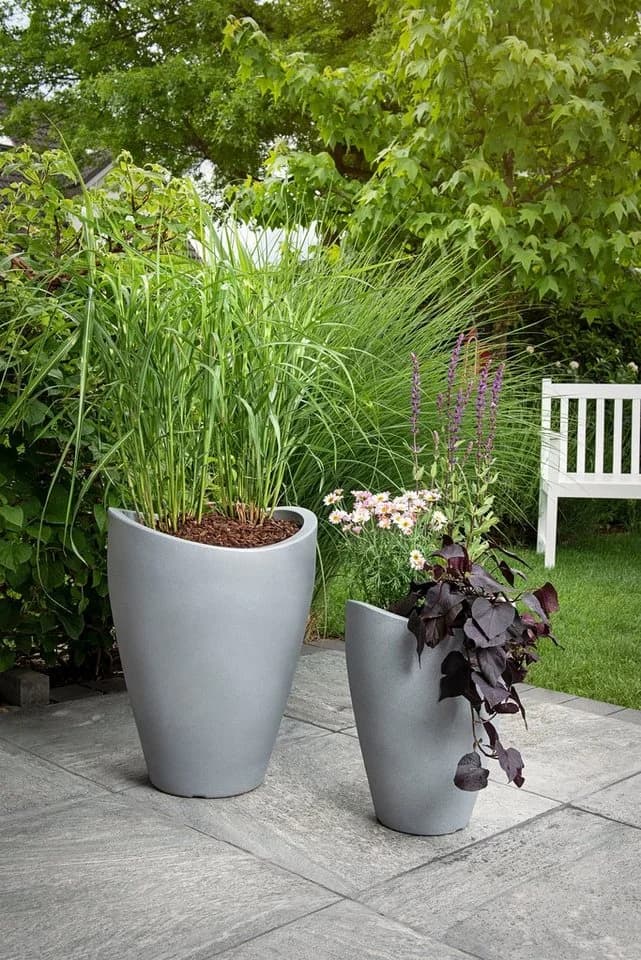 Scheurich Blumentopf 40/254 Grau mit Inneneinsatz