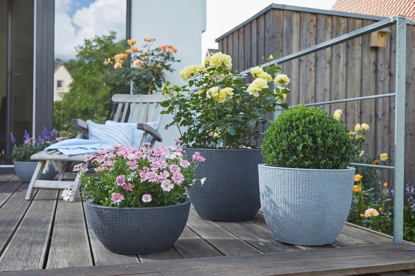 Scheurich BARCEO Blumentopf Grau Kunststoff