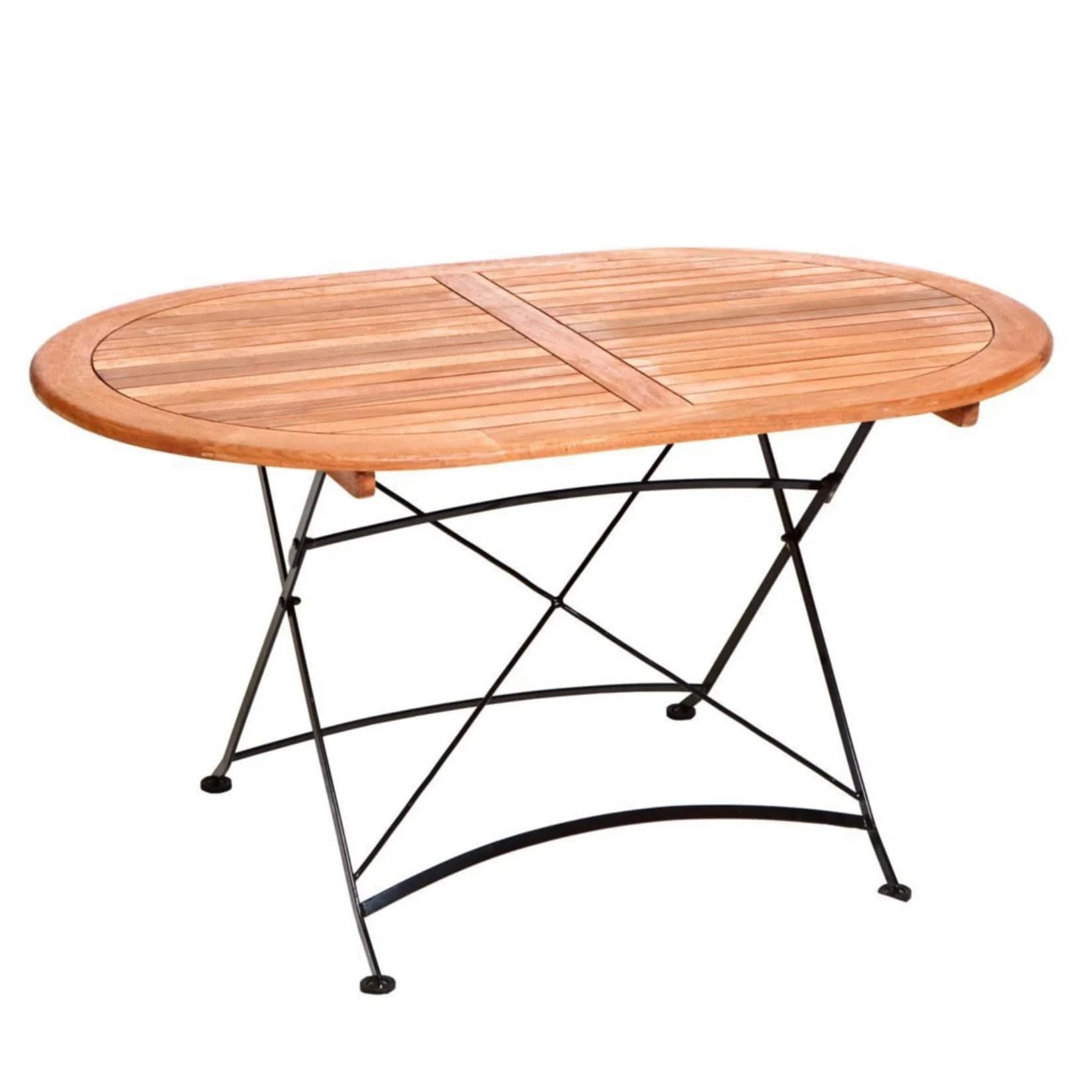 MERXX Gartentisch Schlossgarten Oval Beige Schwarz Klapptisch