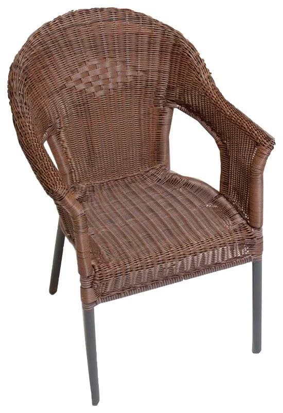 MERXX Gartensessel Ravenna 2er Set Polyrattan Stapelbar Braun