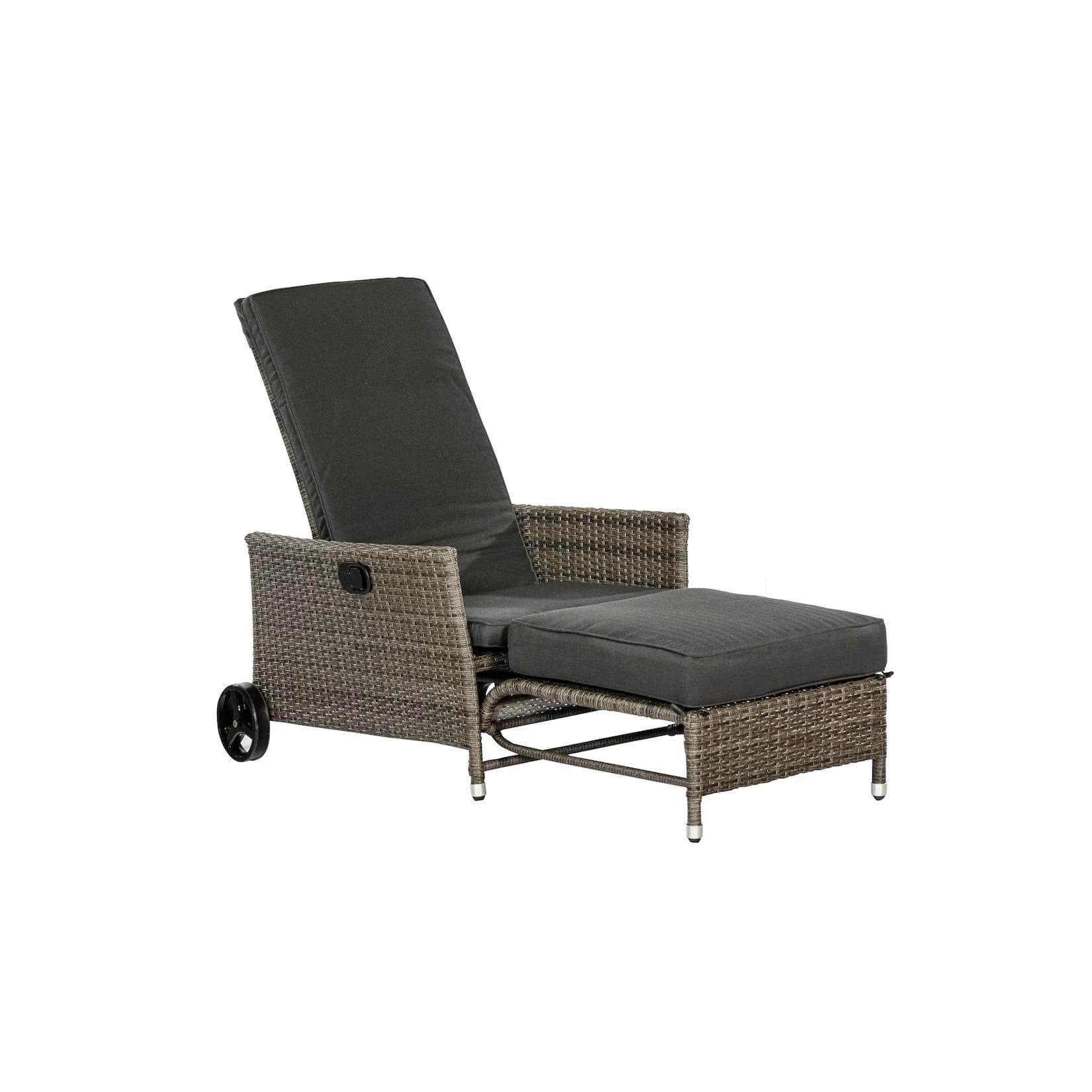 MERXX Komfort Deckchair Gartensessel Grau mit verstellbarer Rückenlehne