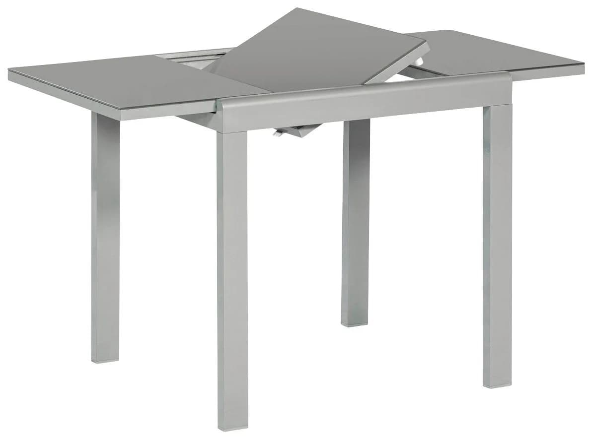 MERXX Gartentisch Silber Ausziehbar Sicherheitsglas Aluminium