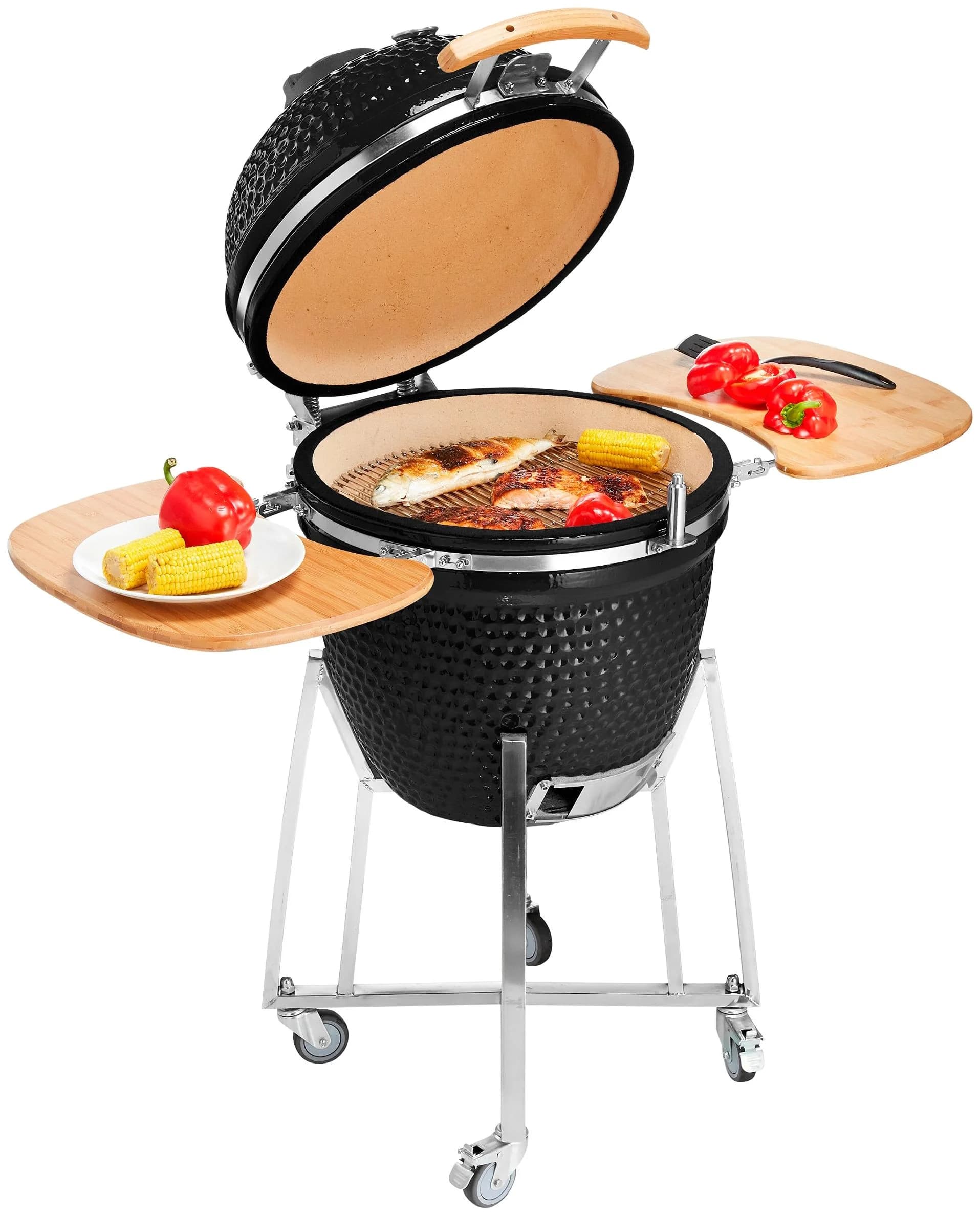 Keramikgrill im Kamado-Stil, Schwarz