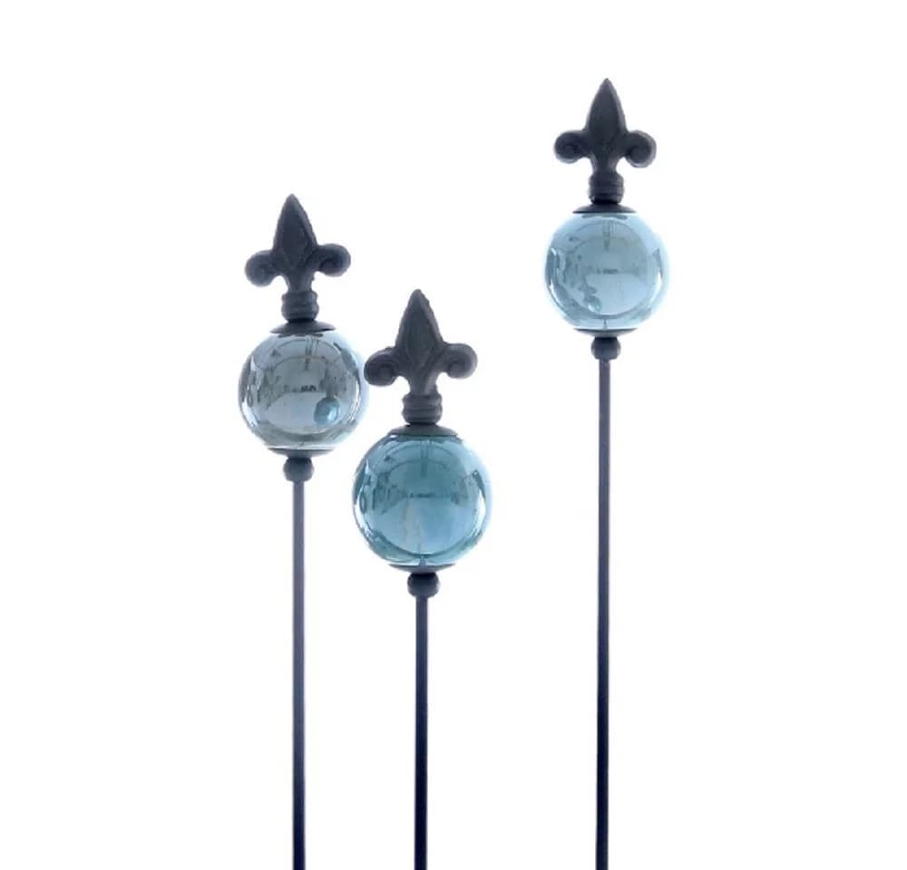 Dragimex Gartenstecker Metall Franz. Lilie 3x Blautöne 80cm