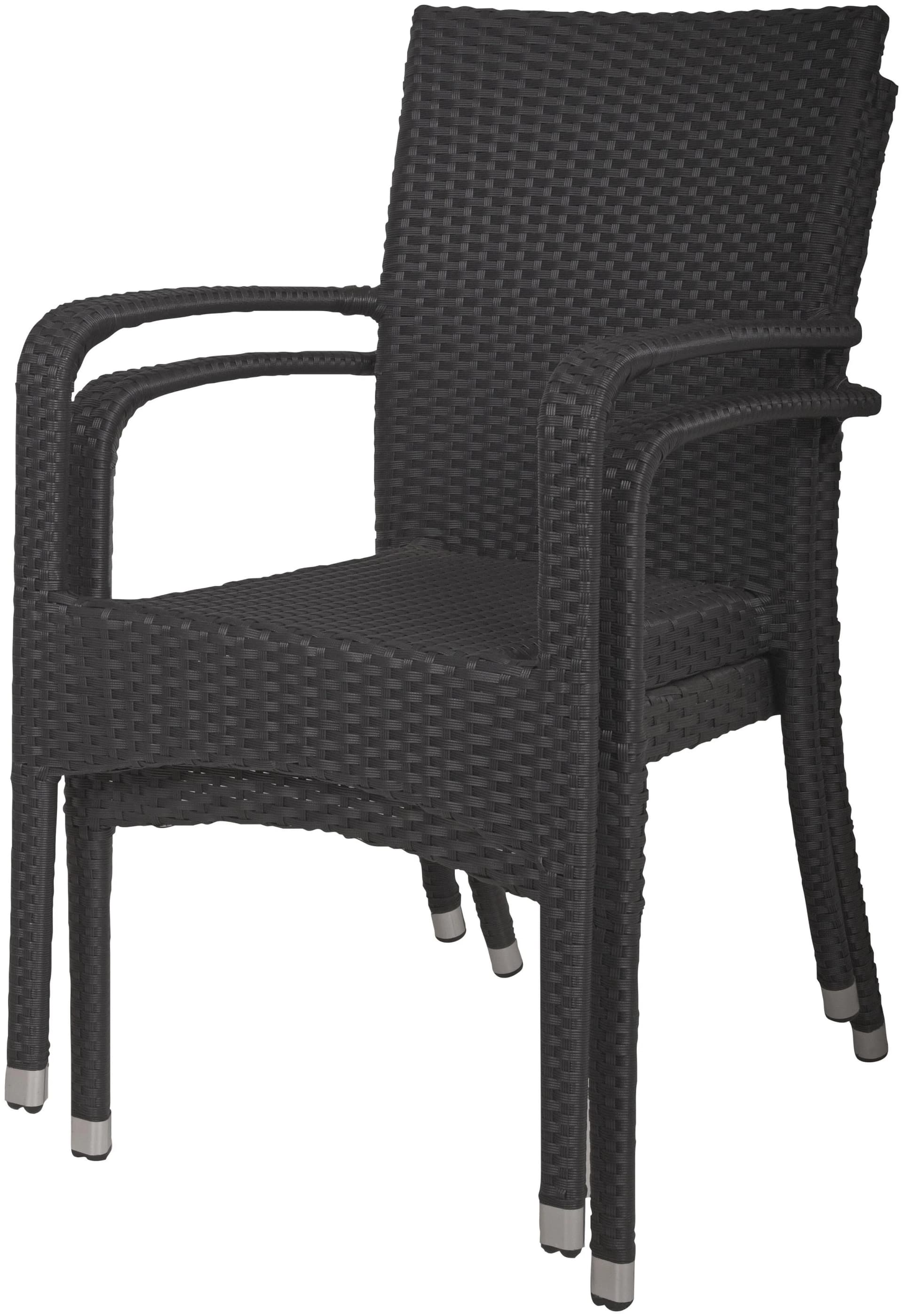 Garden Pleasure Stapelstuhl LONDON Schwarz 2er Set